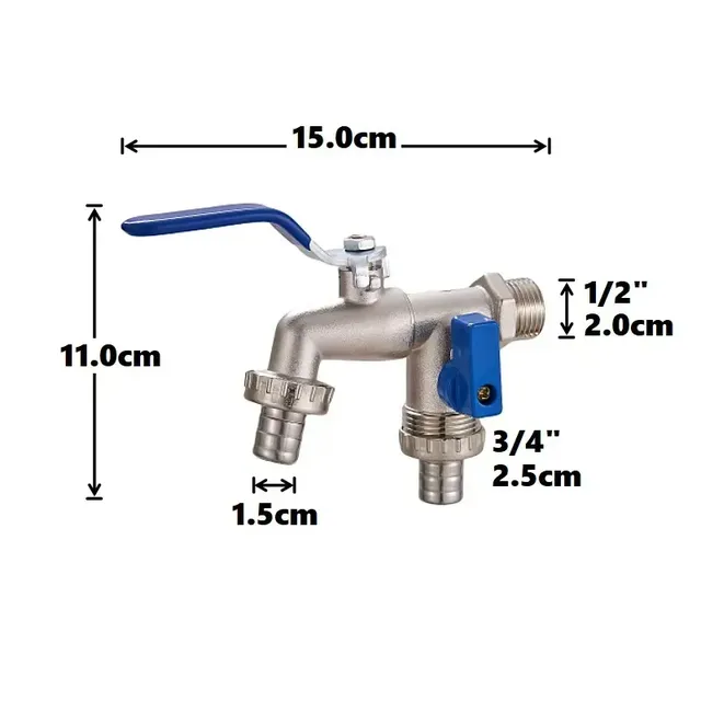 Robinet d'irrigation horticole à double poignée – vue 7