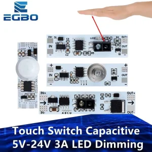 Puzzles de commutateur tactile, technologie itive, lampes de contrôle de gradation LED, composants actifs, balayage à courte distance, capteur manuel, 5V-24V, 3A