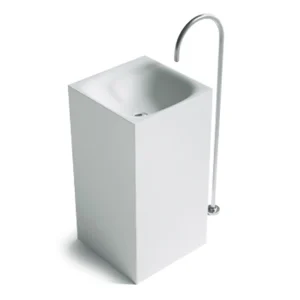 Lavabo autoportant en pierre artificielle, ark sur pied, évier de vanité, Everakroom, 500x450x850mm, 2028 Lavabo autoportant en pierre artificielle, ark sur pied, évier de vanité, Everakroom, 500x450x850mm, 2028