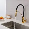 Robinet mitigeur de cuisine en caoutchouc Nickel brossé – vue 4