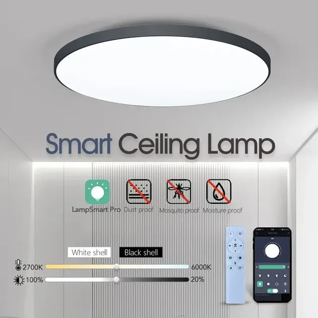 Plafonnier LED intelligent avec télécommande