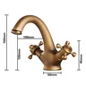 Robinet de lavabo Antique à double poignée – vue 6