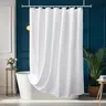 Rideau de bain blanc en polyester imperméable – vue 1