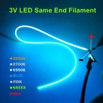 LED même fin Filament Flexible Ultra mince 3V spirale ampoule Filament rétro Edison ampoule lampe pièces Diode éclairage bande décoration