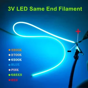 LED même fin Filament Flexible Ultra mince 3V spirale ampoule Filament rétro Edison ampoule lampe pièces Diode éclairage bande décoration LED même fin Filament Flexible Ultra mince 3V spirale ampoule Filament rétro Edison ampoule lampe pièces Diode éclairage bande décoration