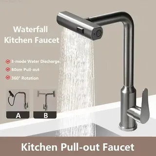 Robinet de cuisine extractible gris/argent