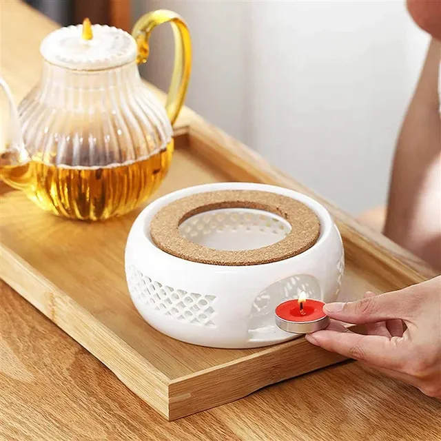 Chauffe théière porcelaine blanche ajourée sculptée… – vue 4