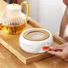 Chauffe théière porcelaine blanche ajourée sculptée… – vue 4