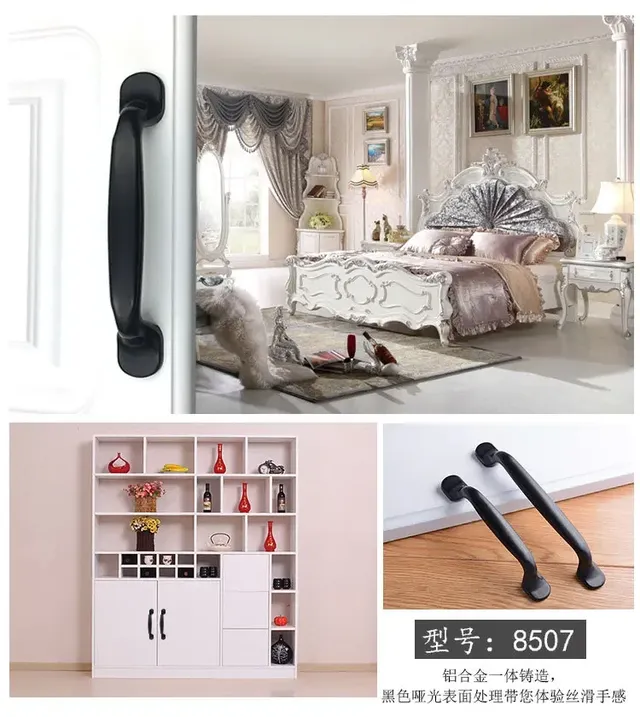 Poignée Bouton Meuble Noir Mat Aluminium Robuste Moderne… – vue 5