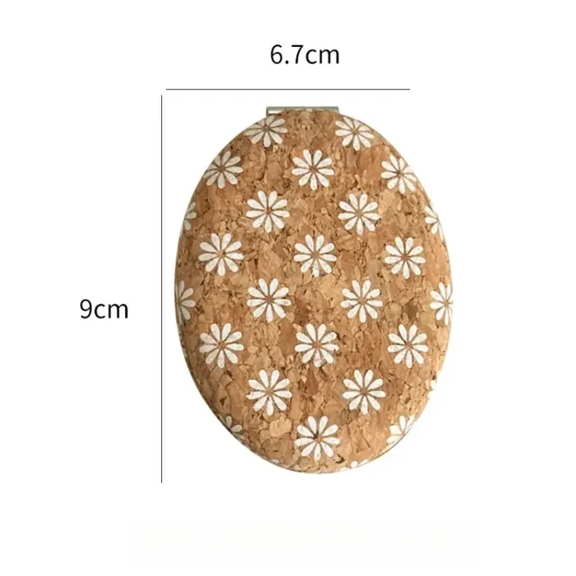 Miroir poche portable rétro liège boitier métallique… – vue 6
