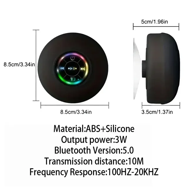 Haut-parleur Bluetooth étanche avec ventouse – vue 6