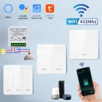 Tuya – interrupteur WiFi intelligent pour l&rsquo;éclairage, sans fil RF 433MHz, application Smart Life, commande vocale, fonctionne avec Alexa Google Home Alice