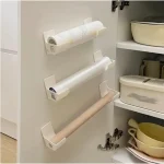 Supports de rangement de cuisine muraux, support en plastique pour sacs poubelles, couvercles de casseroles et organisation d&rsquo;armoires, organisateur latéral de réfrigérateur