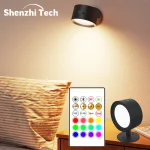 Spots muraux RVB – Commande à distance/tactile, rechargeable, 360 °   Lumières d&rsquo;accent réglables à couleur changeante pour la décoration de la maison