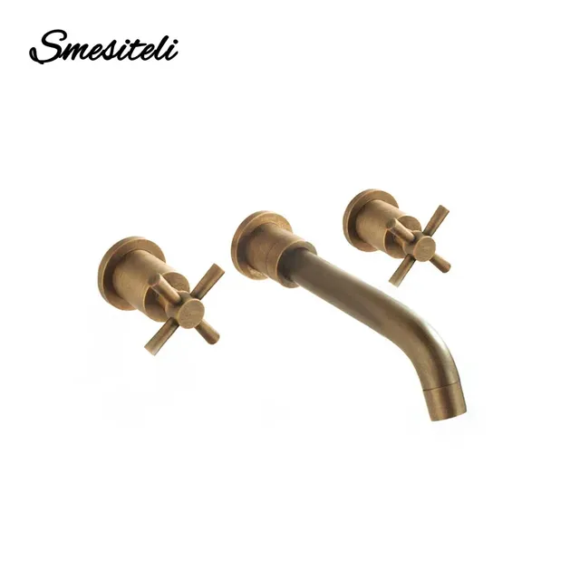 Robinet de lavabo en laiton de style vintage antique… – vue 3