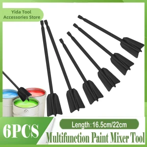 Palette de mélangeur à 4 lames, 6.5/8.7 pouces, accessoire de mélangeur puissant réutilisable, réduit les bulles, pièce de mélangeur rapide pour peinture 2024, 4/6 pièces