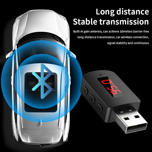 Transmetteur et récepteur de voiture Bluetooth 5.4 – vue 5