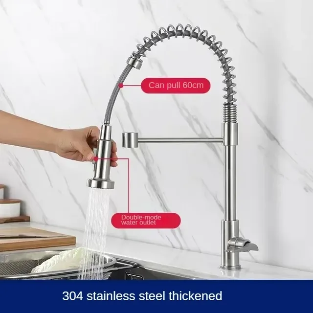 Robinet de cuisine extractible brossé – vue 5