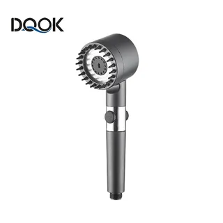 Pommeau douche noir anthracite mat tête ronde pivotante buses silicone…