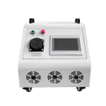 Testeur chargeur GBT DC portable compact industriel mobile refroidissement ventilateurs écran tactile étanche prise sécurité arrêt urgence roulettes