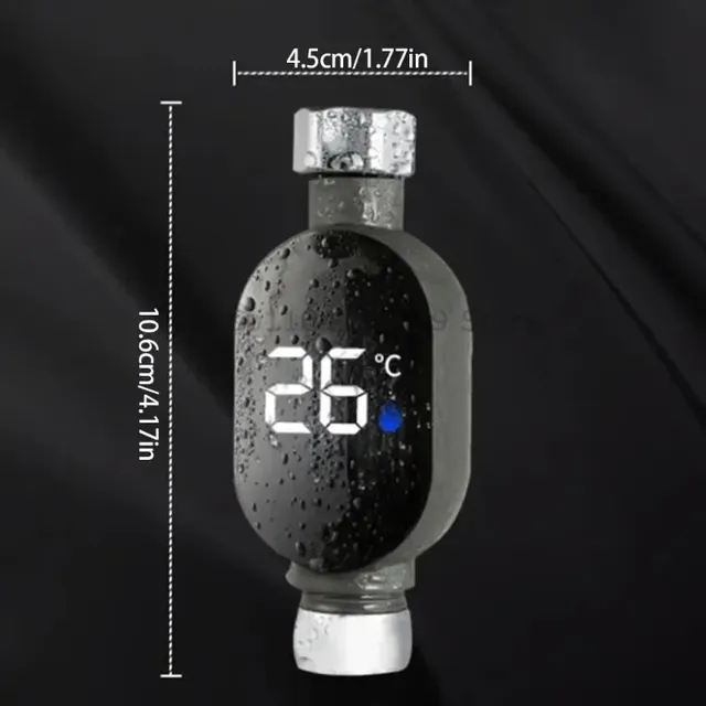 Thermomètre de douche d'eau domestique avec affichage… – vue 6