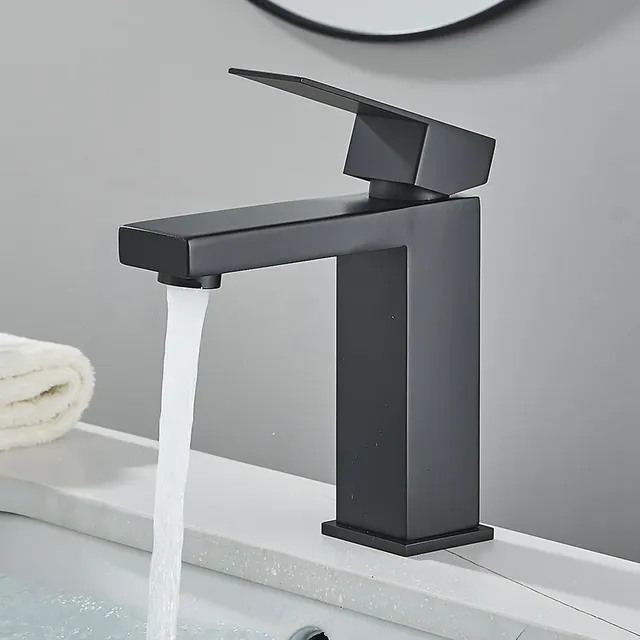 Robinet de lavabo moderne noir – vue 3