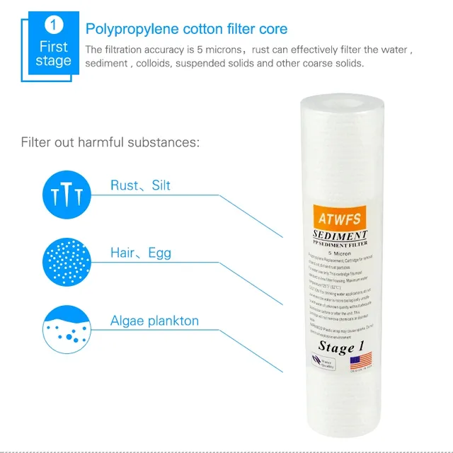 ATWFS filtre purificateur d'eau 5 microns 4x10 "ppf… – vue 4