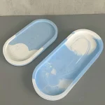 Plateau de rangement ovale, moule en Silicone, bricolage, Pot de fleur, Base, artisanat, fabrication de plâtre, résine époxy, dessous de verre, moules de moulage, décoration de maison