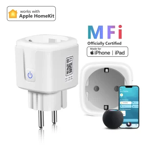 Prise de courant murale intelligente, interrupteur WiFi, prise UE, télécommande vocale Siri, fonctionne avec Apple Homekit, Alexa, Google Home Kit, 16A