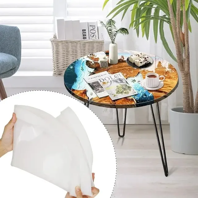 Grand moule rond rectangulaire en résine océan de 60cm – vue 4