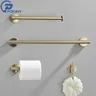 Accessoires de salle de bains en or brossé