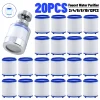 Lot 20 cartouches filtrantes cylindriques compactes âme filtrante blanche bordures plastique bleu compatible universel robinet purificateur ménage cuisine