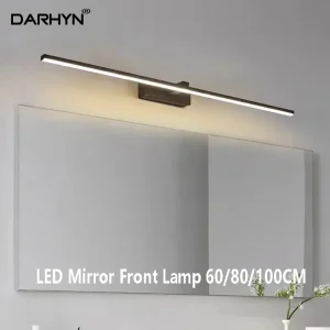 Lampe frontale LED moderne pour miroir, longue bande de 60/80/100cm, applique murale pour salle de bains, toilettes, cuisine, Lustre d&rsquo;intérieur