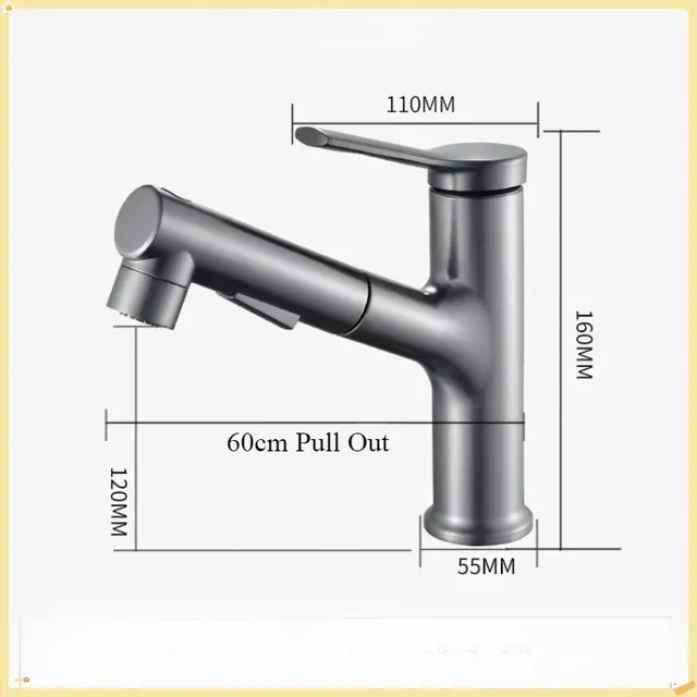 Robinet de lavabo extractible à double trou – vue 7