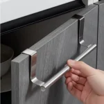 Porte-serviettes sur porte en acier inoxydable, organisateur de rangement, salle de bains, armoire de cuisine, porte-serviettes suspendue