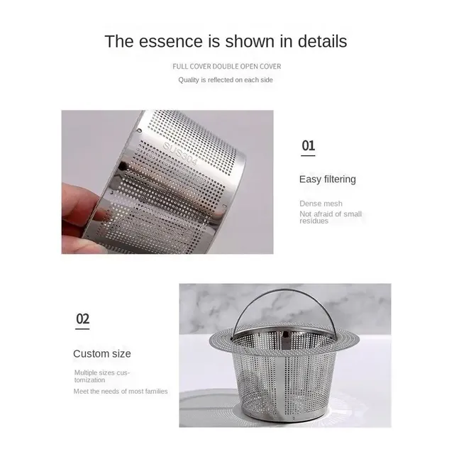 Filtre Évier Acier Inoxydable Argenté Panier Crépine… – vue 3