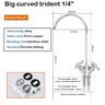 Robinet d'eau de cuisine chromé 1/4 " – vue 4
