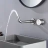 Robinet de lavabo mural minimaliste en laiton brossé or… – vue 4