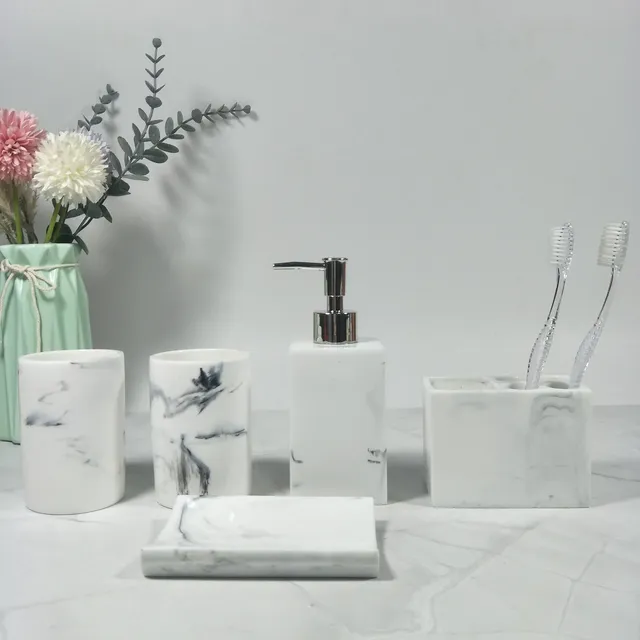Ensemble accessoires salle bain lavabo rangement… – vue 3