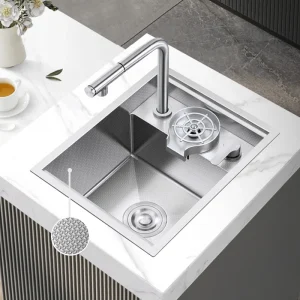 Évier à île cachée en acier inoxydable SUS 304, gaufrage de Grain de riz, prévention des rayures, rinçage à une tasse fait à la main, éviers de cuisine Évier à île cachée en acier inoxydable SUS 304, gaufrage de Grain de riz, prévention des rayures, rinçage à une tasse fait à la main, éviers de cuisine
