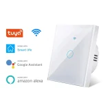 Interrupteur tactile mural WiFi, 220V, pas besoin de fil neutre, Tuya Smart Life, fonctionne avec Alexa Google Home, 1/2/3/4 gangs