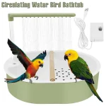 Baignoire électrique automatique à circulation d&rsquo;eau pour oiseaux, USB, Cage de baignoire pour perroquets, douche pour oiseaux, fournitures pour animaux de compagnie, accessoires vert