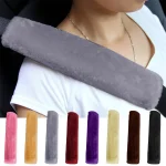 Paquet de 2 coussinets de ceinture de sécurité de voiture universels en fausse peau de mouton douce couverture de sangle d&rsquo;épaule de ceinture de sécurité couvre épaulière pour voiture et sac à dos