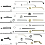 Bras de douche de couleur chromée en acier inoxydable, support de douche de salle de bains, pomme de douche ronde, accessoires de quincaillerie de salle de bains fixes