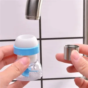 Aérateur de robinet d&rsquo;économie d&rsquo;eau plié rotatif, diffuseur de buse, filtre à eau, outils de tête à percussion, 360