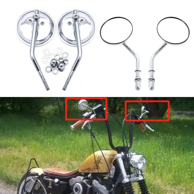 Rétroviseur rond de moto Harley M8