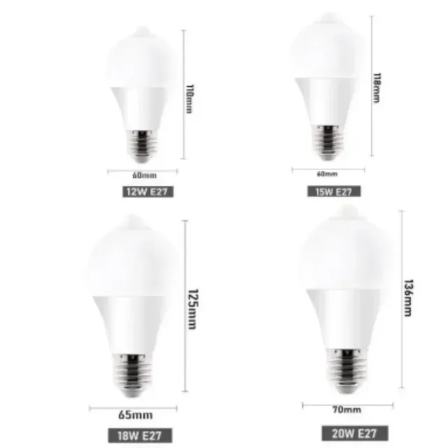 Ampoule LED intelligente avec capteur de mouvement PIR – vue 3