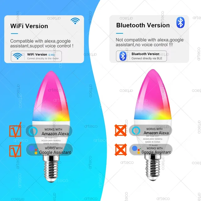 Ampoule Led bougie lampe intelligente E14 TUYA Bluetooth… – vue 2