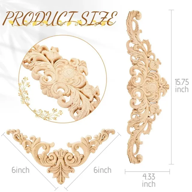 6X Appliques en bois spéciales Onlays Appliques en bois… – vue 6