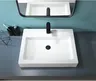 Meuble vasque suspendu noir finition bois texturé lavabo… – vue 6